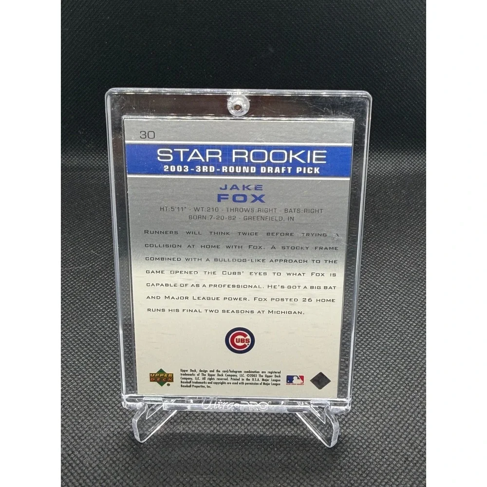 2003 Upper Deck Star Rookie Jake Fox Chicago Cubs Signed Autograph Card SC220